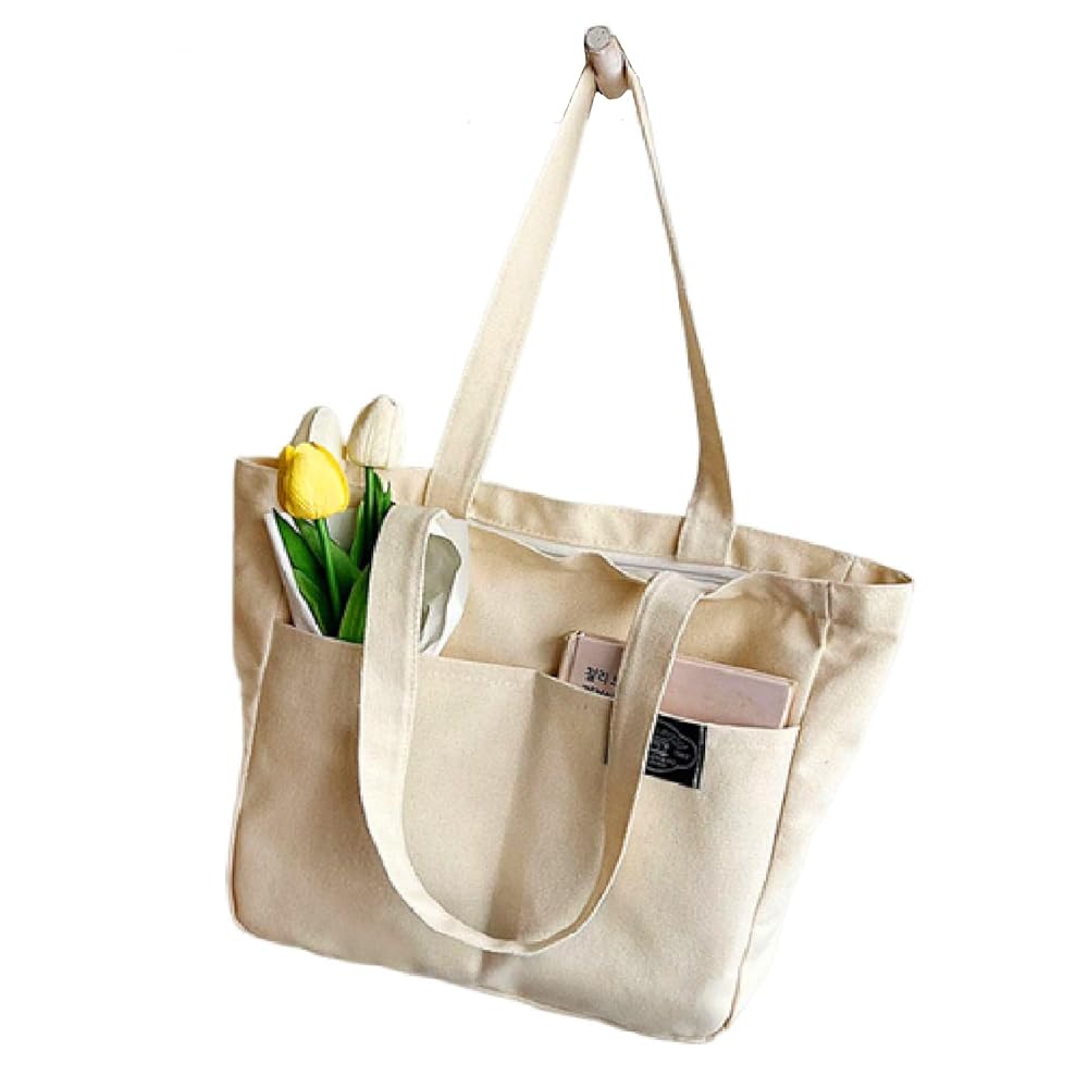 Amazon | [SensaBliss] キャンバス トートバック ファスナー付き