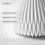 RONDURE 9.1" Lampe de table en céramique moderne, lampe de chevet entièrement dimmable pour chambre à coucher Table de nuit, blanc translucide en céramique, éclairage à cordon décoratif ambien chaud, ampoule incluse