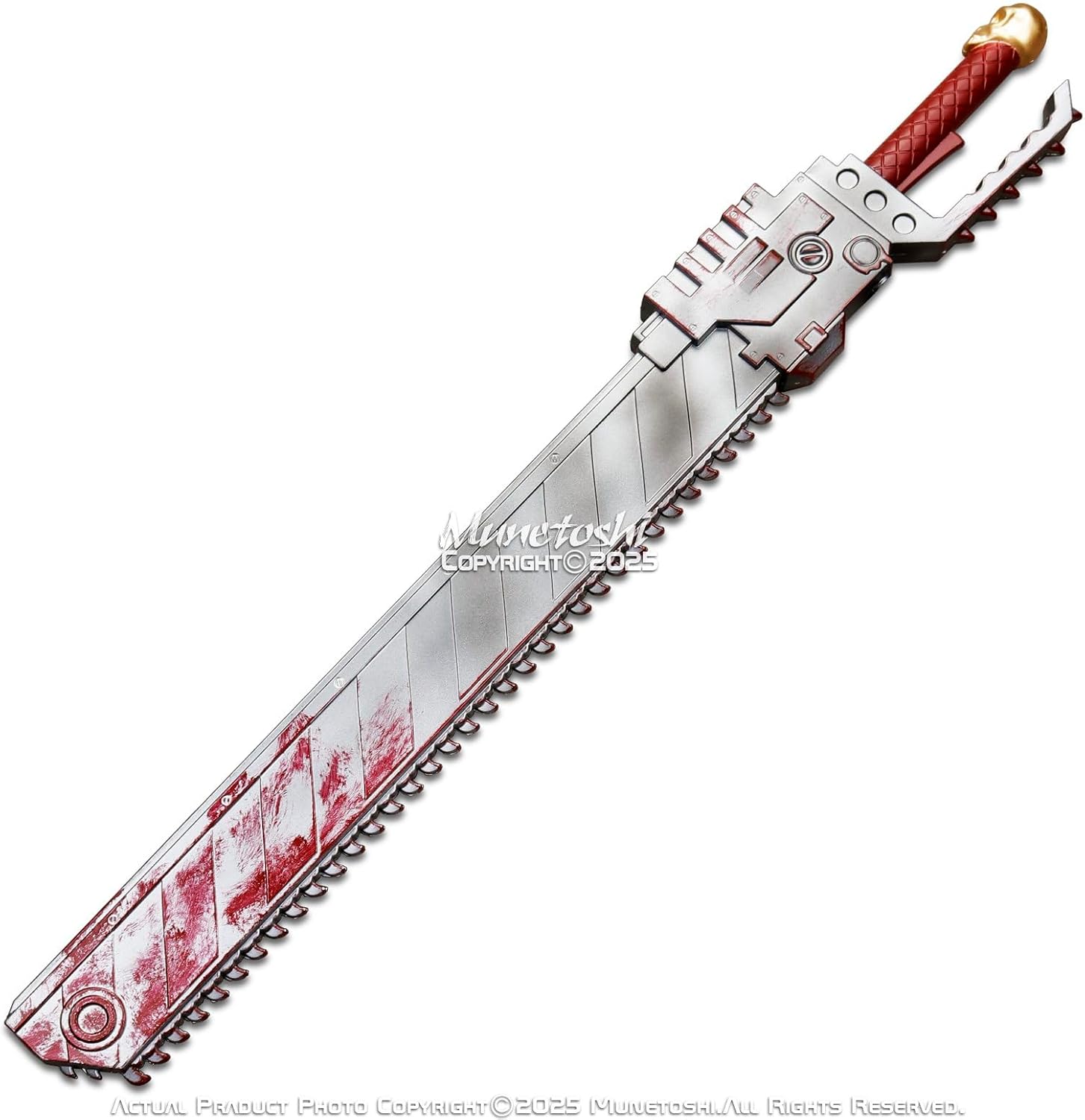 Munetoshi 39.5" Foam Warrior Chain Sword 40k Iron Saw Anime Hammer Cosplay Costume Prop Space Red