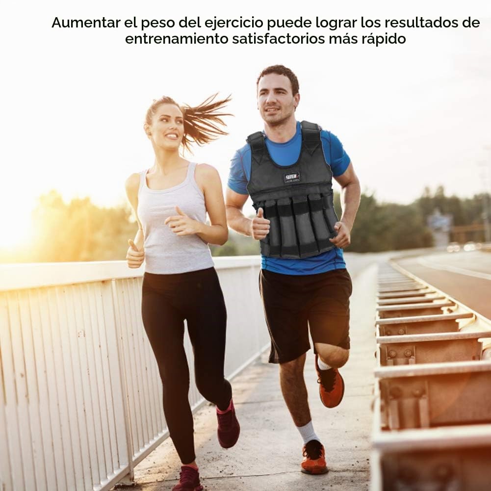 Chaleco Peso Chaqueta Entrenamiento Con Ajustable Para Bajar Peso Gimnasio Entrenamiento Fuerza Fitness Carga Máxima 20 Kg 50 Kg (20KG)