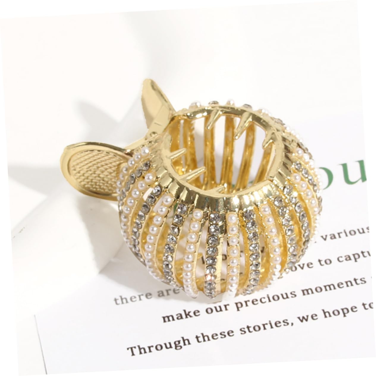 POPETPOP 5pezzi Fermaglio Per Coda Alta Decorato Con Perle Clip Elegante Per Spessi e Lunghi Accessorio Per Occasioni Speciali e Quotidiane Per Matrimoni e Feste