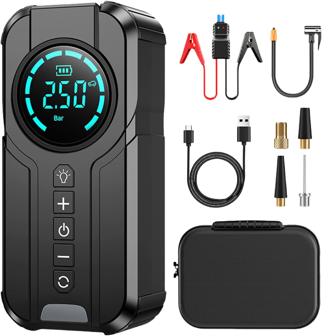 Tire Inflator Portable Air Compressor 60W Cordless Car Tire Pumps Rechargeable Battery Powered Air Compressor