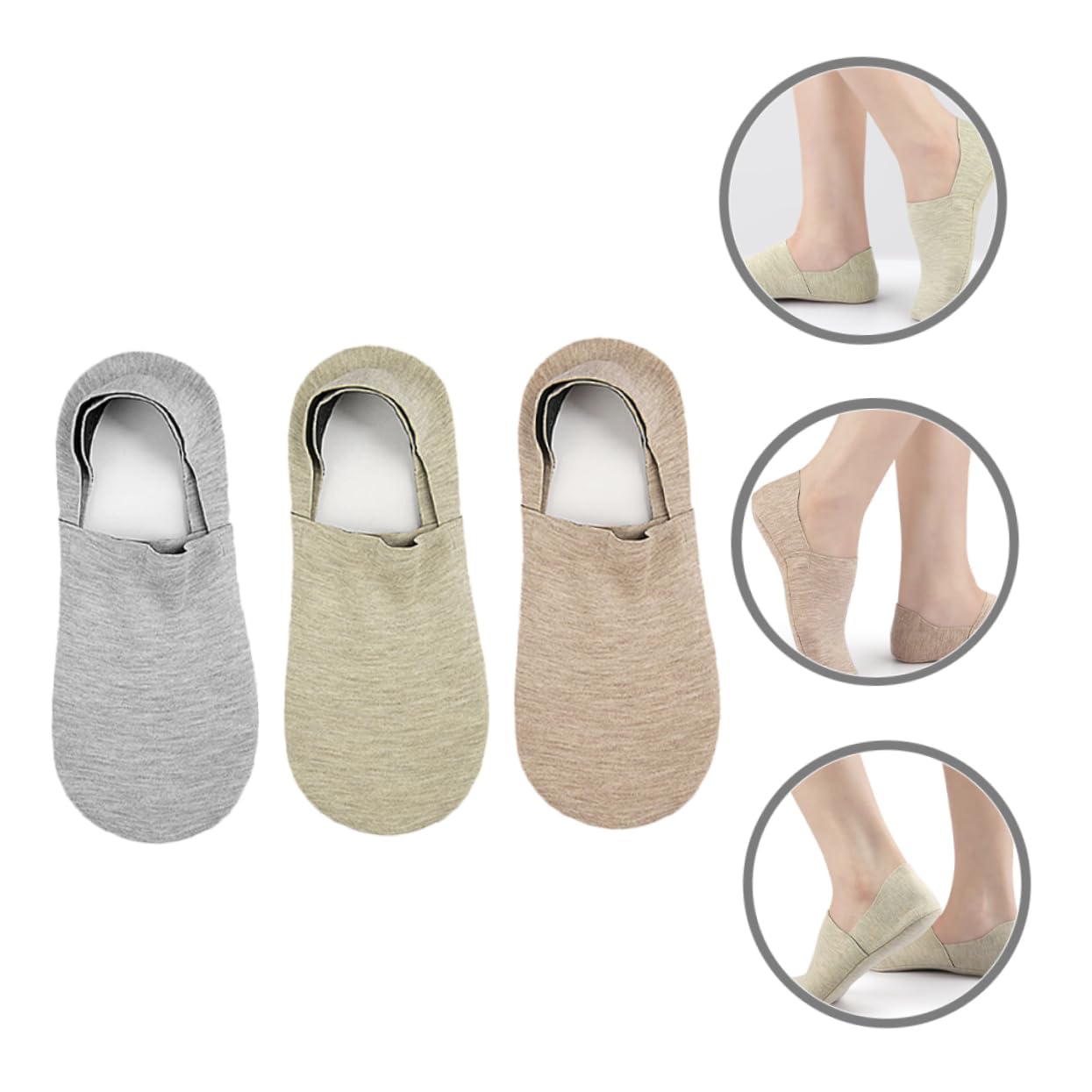 VICASKY 3 Pairs Low Cut Women Socks Comfortable Blend Non Slip Heel Casual Running Use