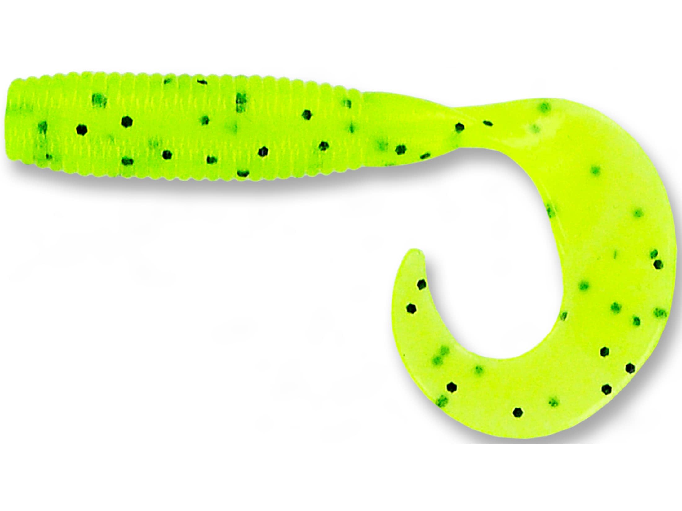 Yamamoto Grub Single Tail 4 inch Chartreuse w/Black Flake Fishing Lure, Bass Lures Bait — image 1
