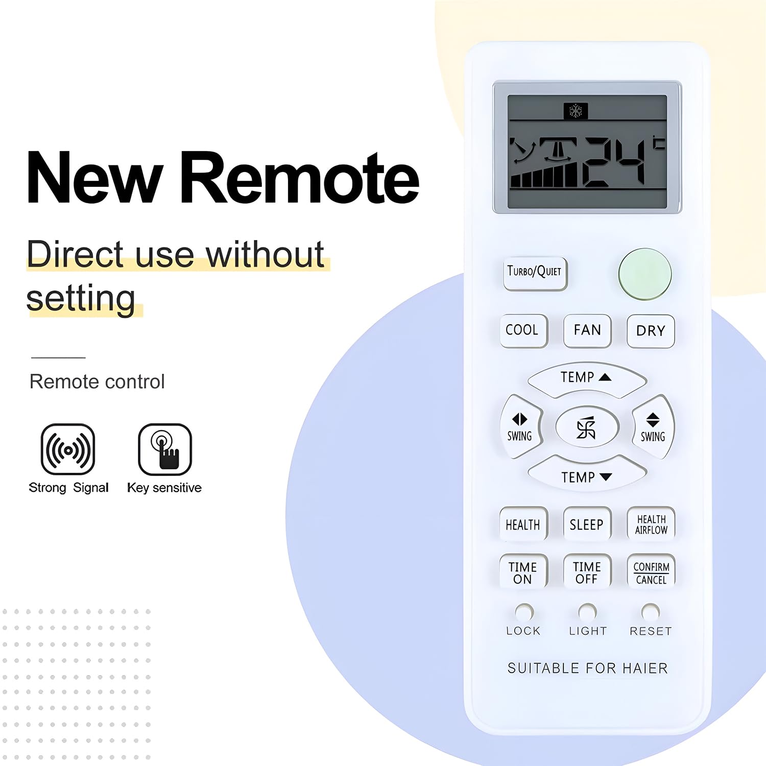 HICLE Remote Control for Haier Air Conditioners | Compatible with Various Models - No Setup Required - Ergonomic Design 2