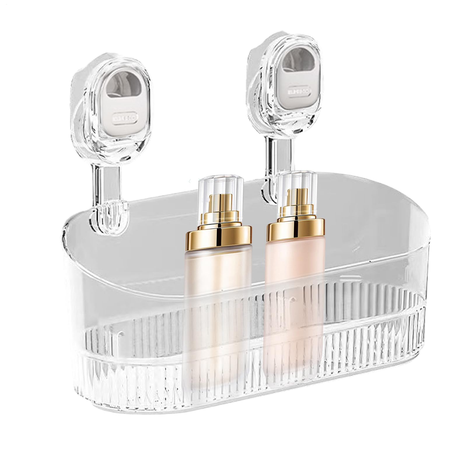 Aspiration d'organisateur de douche amovible pour ranger les flacons sans abîmer le carrelage