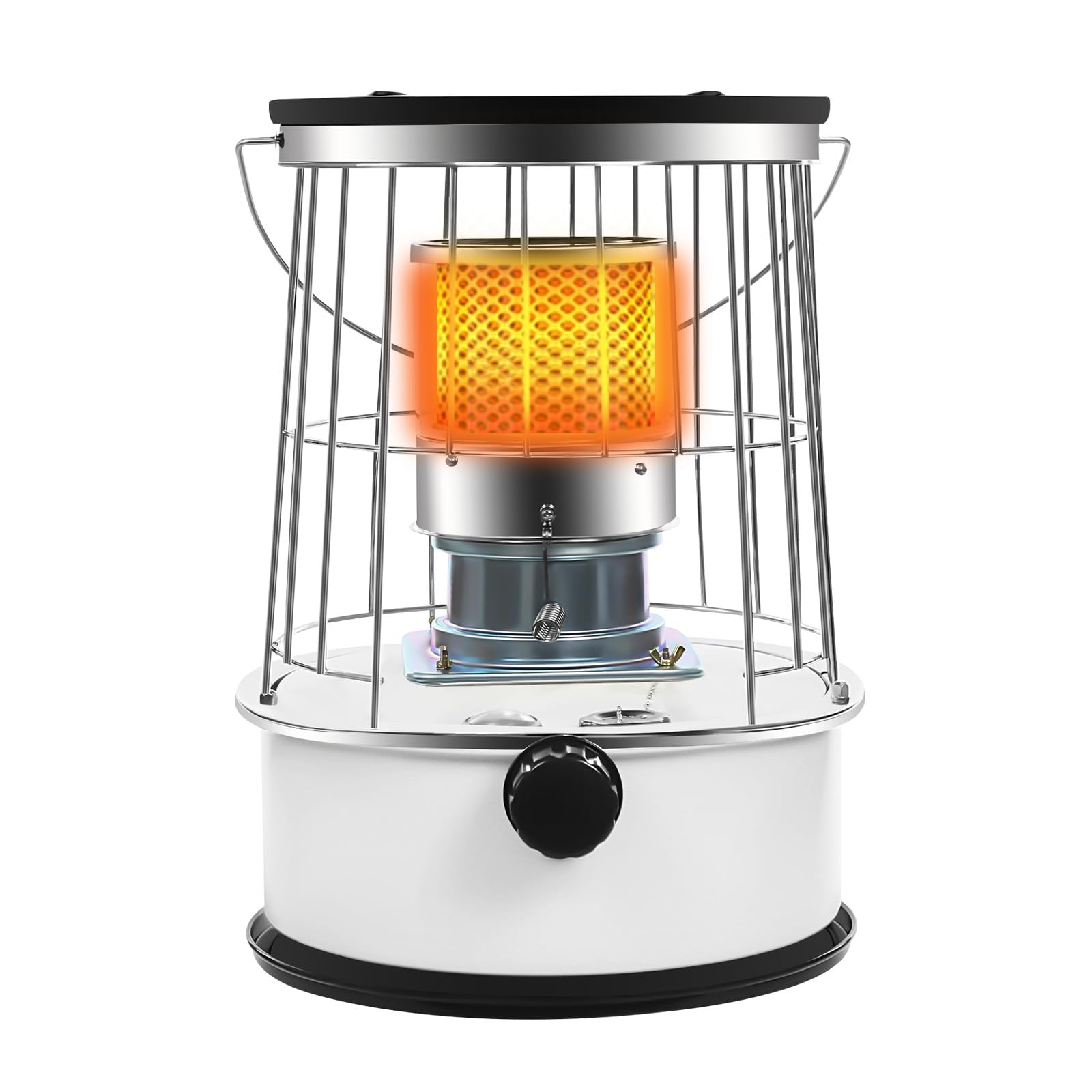 Calentador de queroseno portátil, estufa de queroseno, calentadores de aceite para camping con perilla de ajuste de temperatura, calentadores de parafina para interiores y exteriores con tanque de