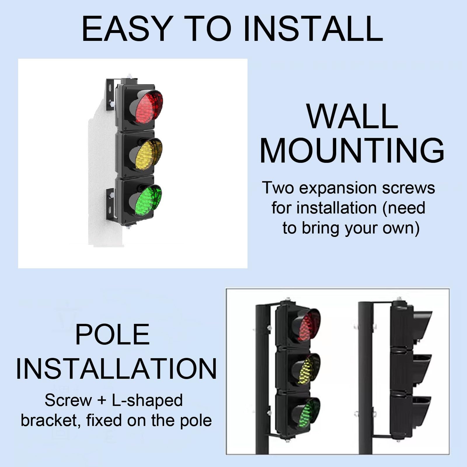 Feu de Signalisation avec Télécommande, Feu de Feu Tricolore Industriel à LED, Boîtier PC, Feux Stop et Marche, Extérieur Étanche IP65, Plug & Play(Remote control 1000m)