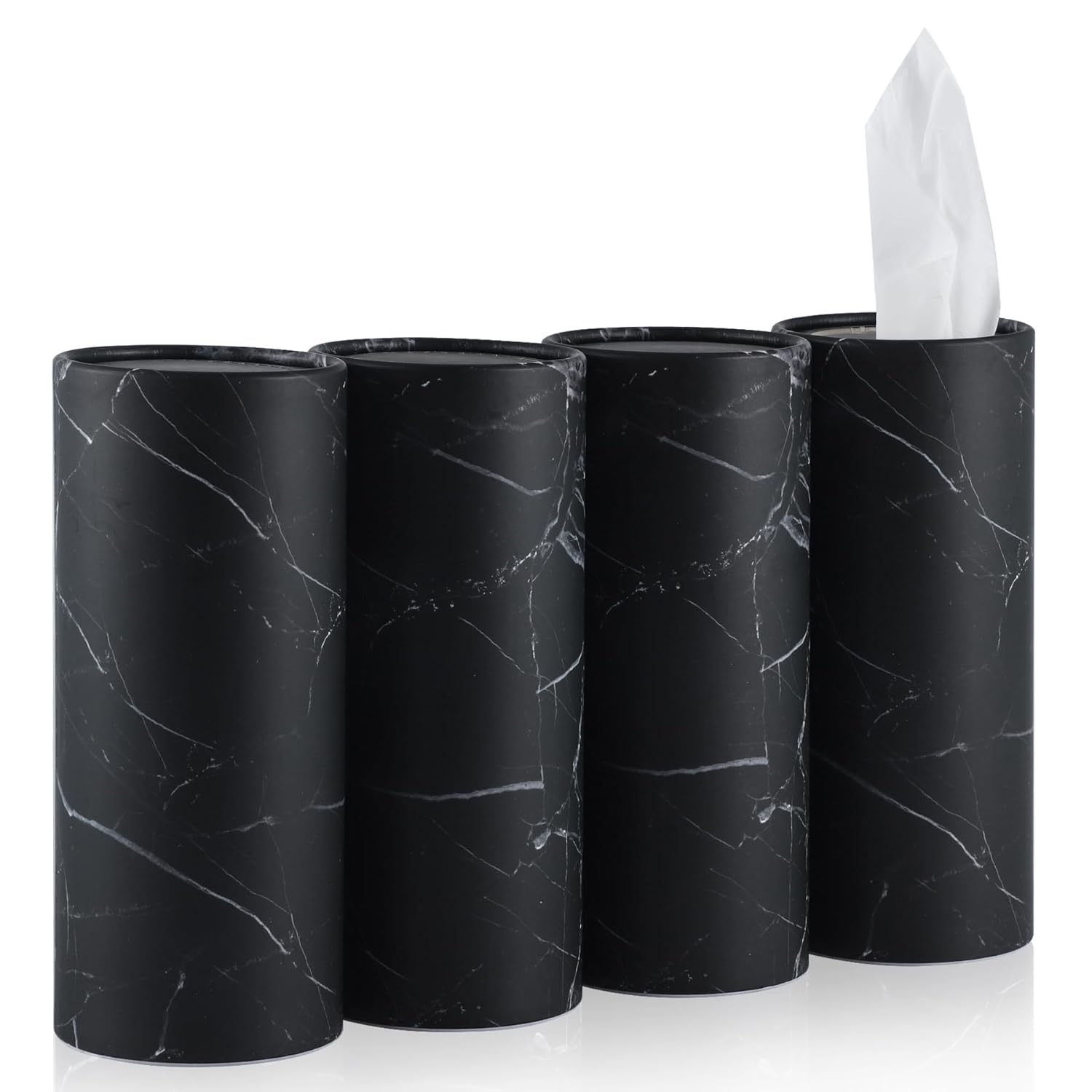SINGARO Car Tissue Holder 4 Pack Car Cup Holder Facial Tissues with Travel Tissue Bag Quick and Convenient