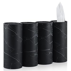 SINGARO Car Tissue Holder 4 Pack Car Cup Holder Facial Tissues with Travel Tissue Bag Quick and Convenient