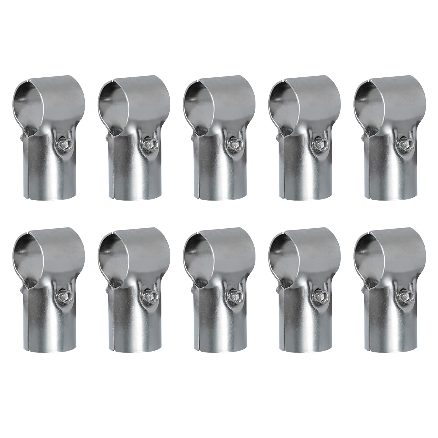 YTKavq Structural Pipe Connector,1-3/8" Stainless Steel T Pipe Clamp Chain Link Fence Clamp,10 pack Corner Fitting End Rails Clamp Fit OD 32mm Tube,Thickness 1.8mm