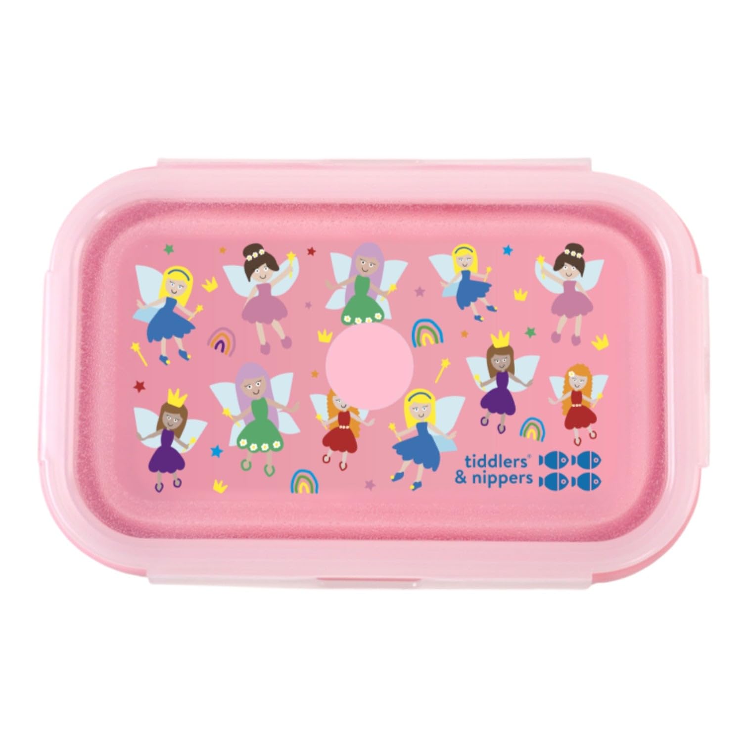 Tiddlers & Nippers Fabulous Fairies Collapsible Snack Box | Food Grade Silicone & Pp | Leak-Proof & Bpa-Free | Microwave, Freezer & Dishwasher Safe (Except Lid) (Fabulous Fairies)