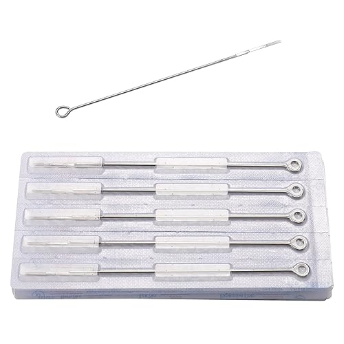 Miniatura 7 de DOWEI - Juego de agujas de tatuaje, 100 agujas desechables para tatuaje, tamaño redondo Liner 3RL 5RL 7RL 9RL Round Shader 3RS 5RS 7RS 9RS, 5M1 7M1