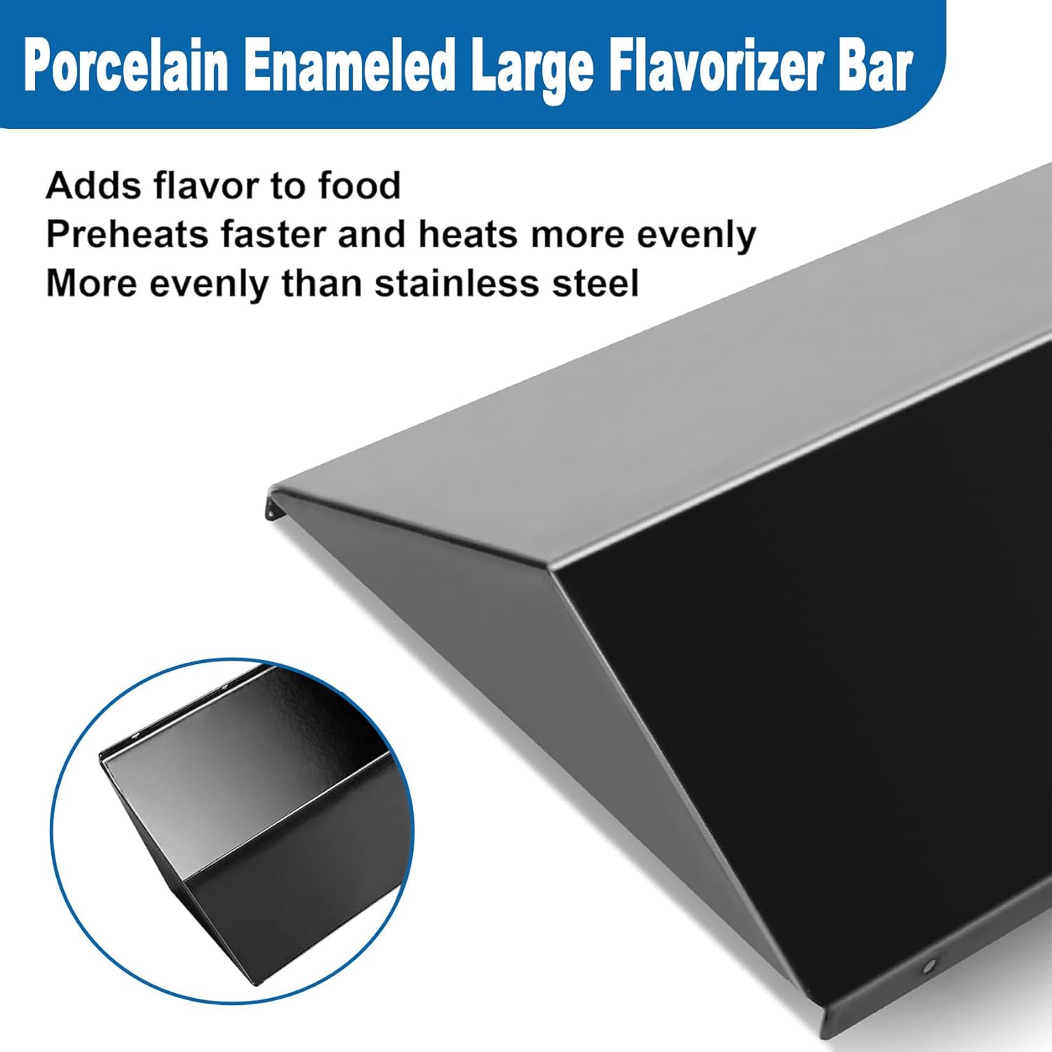 SafBbcue 68947 Flavorizer Bar for Weber SmokeFire EX4 EX6 Wood Pellet Grill, SmokeFire Wood Grill Parts for Weber EXL4 EXL6 Heat Plate Replacement Parts, Porcelain Steel