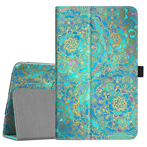Fintie Folio Case for Samsung Galaxy Tab A 8.0 2018 Model SM-T387 Verizon/Sprint/T-Mobile/AT&T, Slim Fit Premium Vegan Leather Stand Cover, Shades of Blue