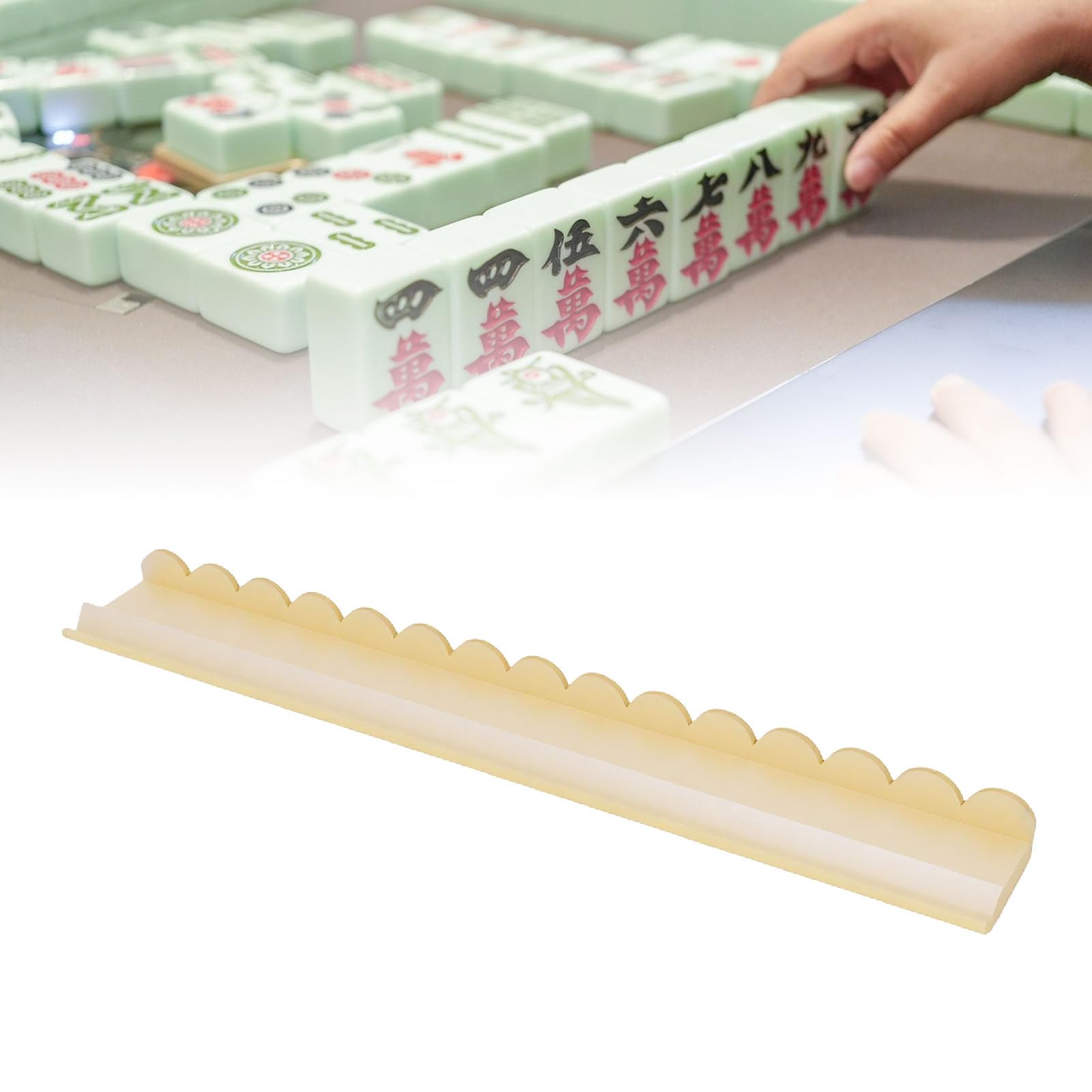 Dilwe Stojaki na Madżonga z Popychaczami, 20-calowy Kolorowy Akrylowy Uchwyt na Płytki, Organizer w Kształcie Fali do Gier Stołowych Mahjong