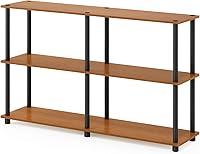 Vista 17 de Furinno Moretti Cube - Estante moderno apilable para mesa auxiliar, roble francés gris