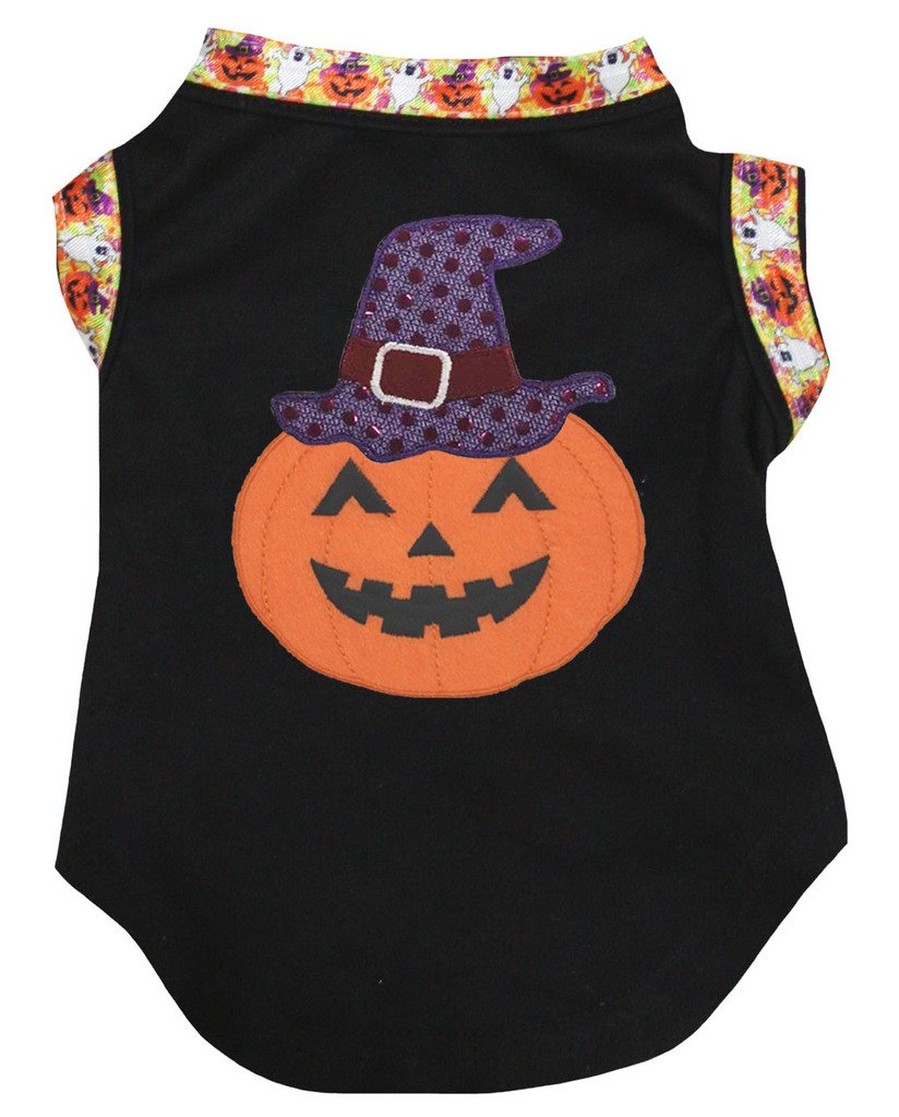 Robe citrouille pour chiot en coton haut de gamme avec son chapeau assorti