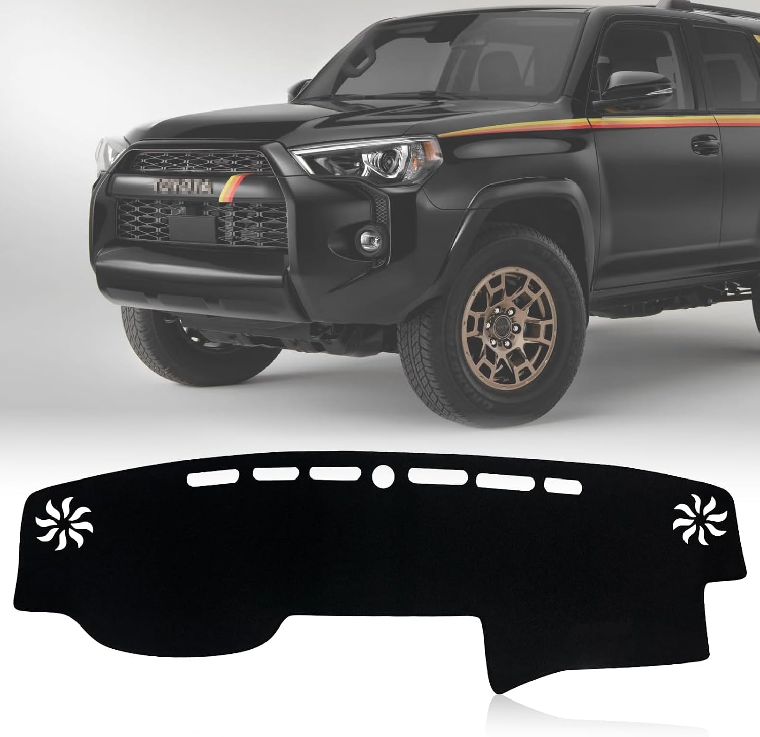 Dashboard Cover Dash Mat Pad Compatible with Toyota 4Runner 2010 2011 2012 2013 2014 2015 2016 2017 2018 2019 2020 2021 2022 2023 Dash Cover Protector (Black Trim)