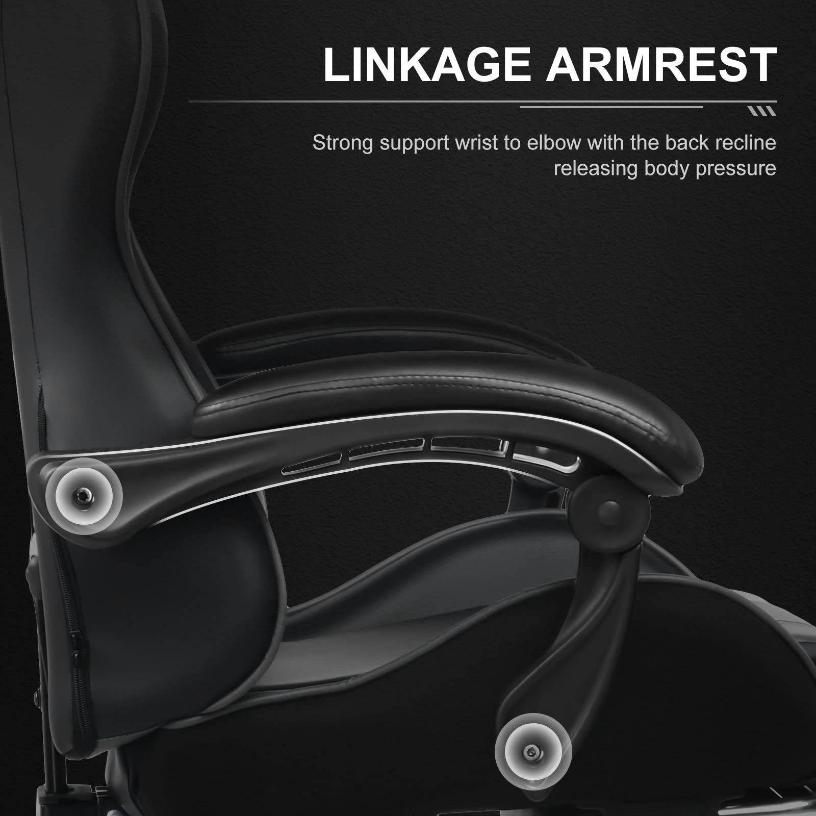 GTPLAYER Sedia da Gaming, Ergonomico Sedia da Ufficio, con Massaggiante poggiapiedi e supporto lombare, Schienale Regolabile 90-135°, Portata 150 kg, sedia per computer,Grigio