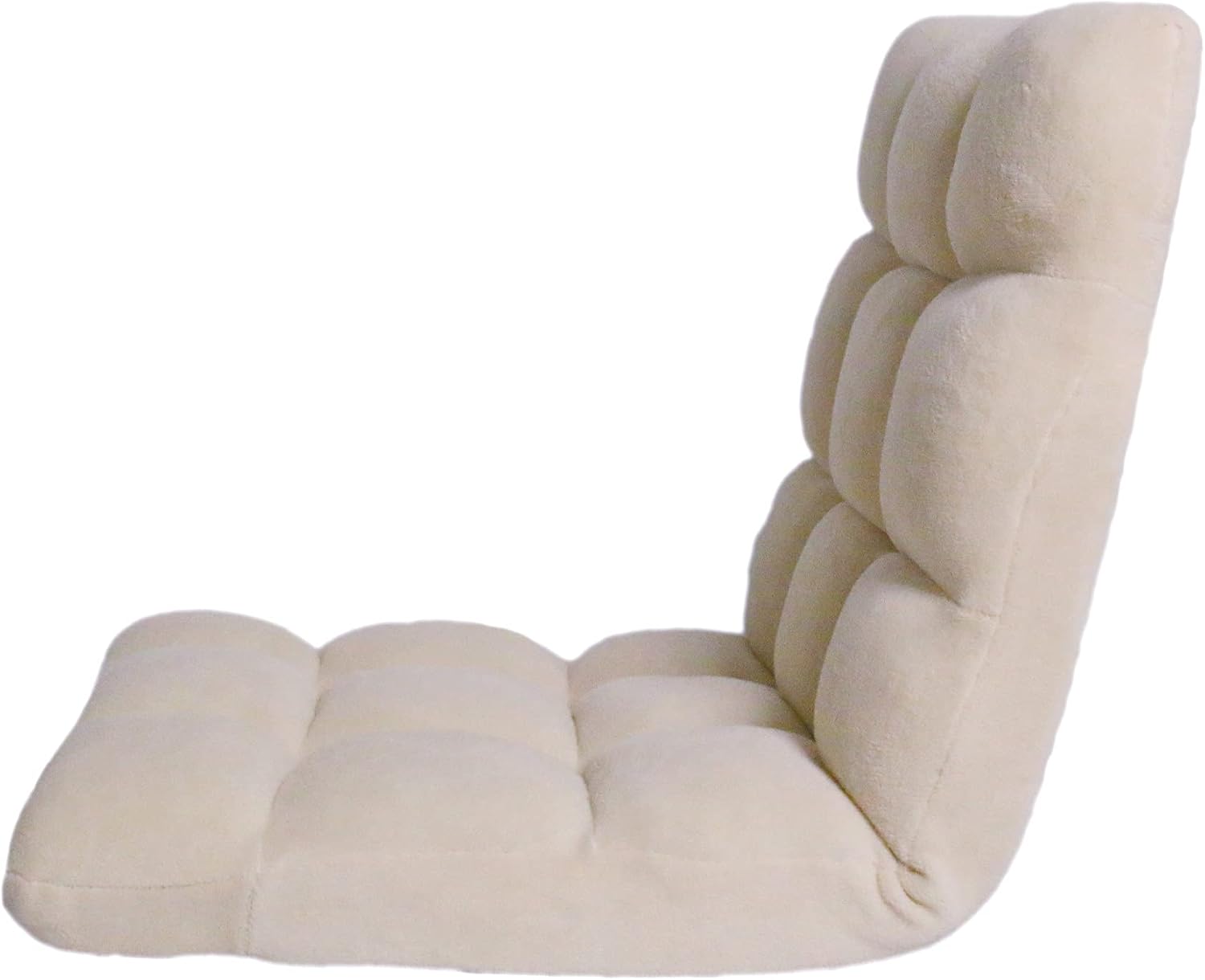 Chic Home Daphene Adjustable Recliner Rocker Memory Foam Armless Floor Gaming Ergonomic Chair, Beige 43.3D x 21.65W x 5.12H in