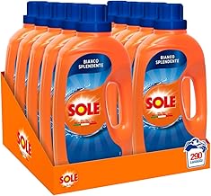 Sole Bright White Washing Machine Detergent 290 Washes, 5 Pack of 290 Washes, Hygienising Formula, White Glossing Liquid Detergent, Protected and Brilliant White Garments