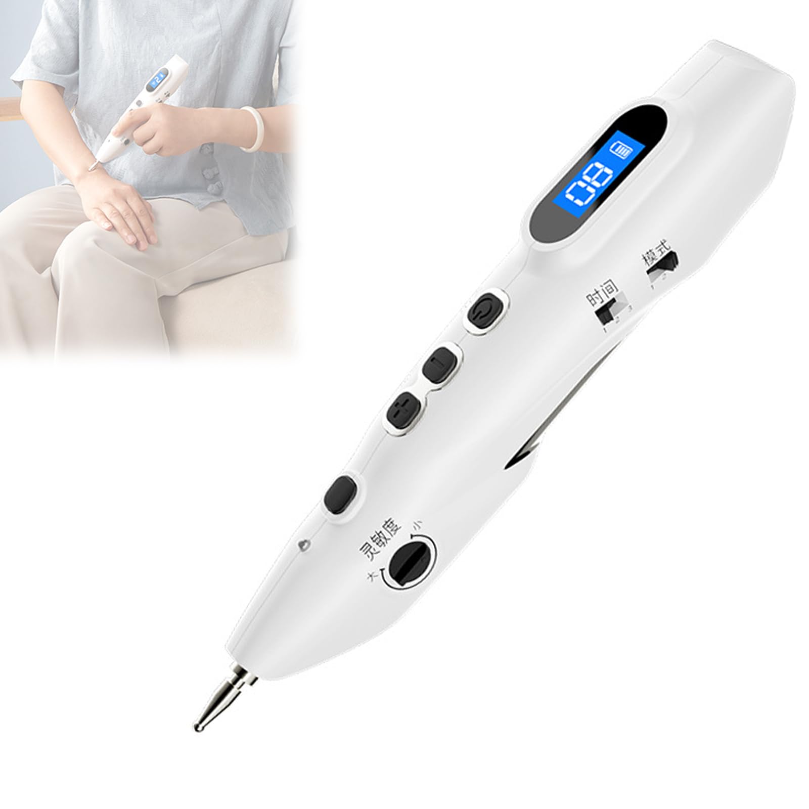 Lhqya Electronic Acupuncture Pen, Body Meridian Massage Pen, 20 Intensity Levels, 3 Output Modes, Automatic Acupoint Location, For Relieve Pain, Improve Immunity, And Promote Blood Circulation