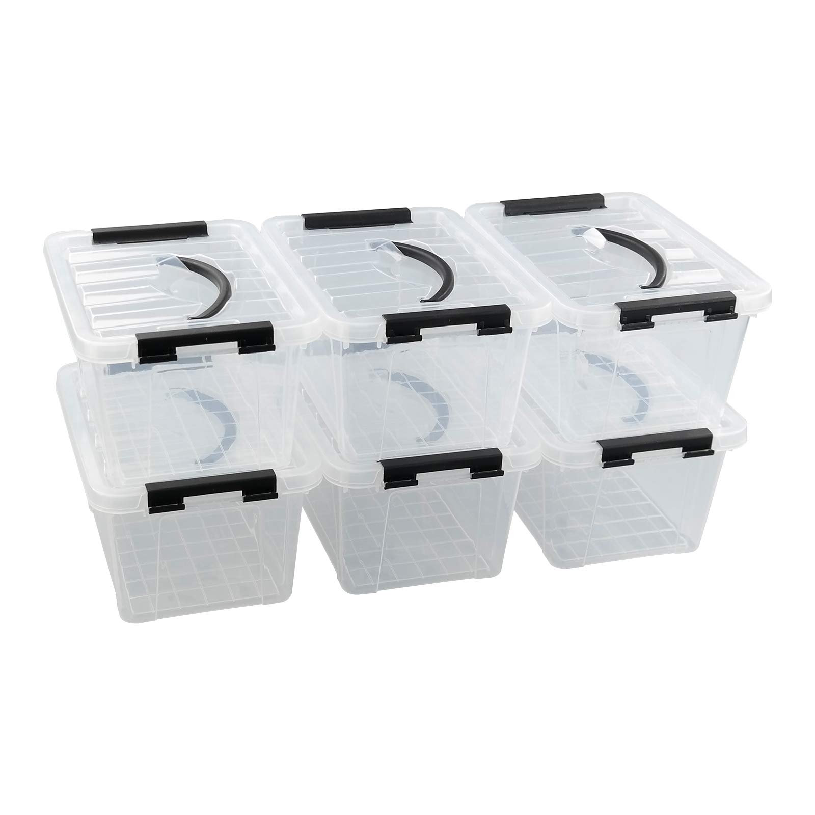 Farmoon 5 L Aufbewahrungsboxen Aus Kunststoff Mit Deckel, 6 Packungen, Transparent