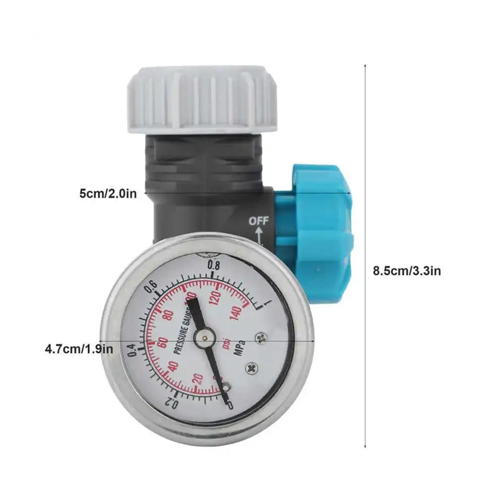 Válvula Reguladora de presión de agua ajustable, reductor de presión con manómetro, válvula reductora de presión for invernadero y jardín | Water Pressure Regulator