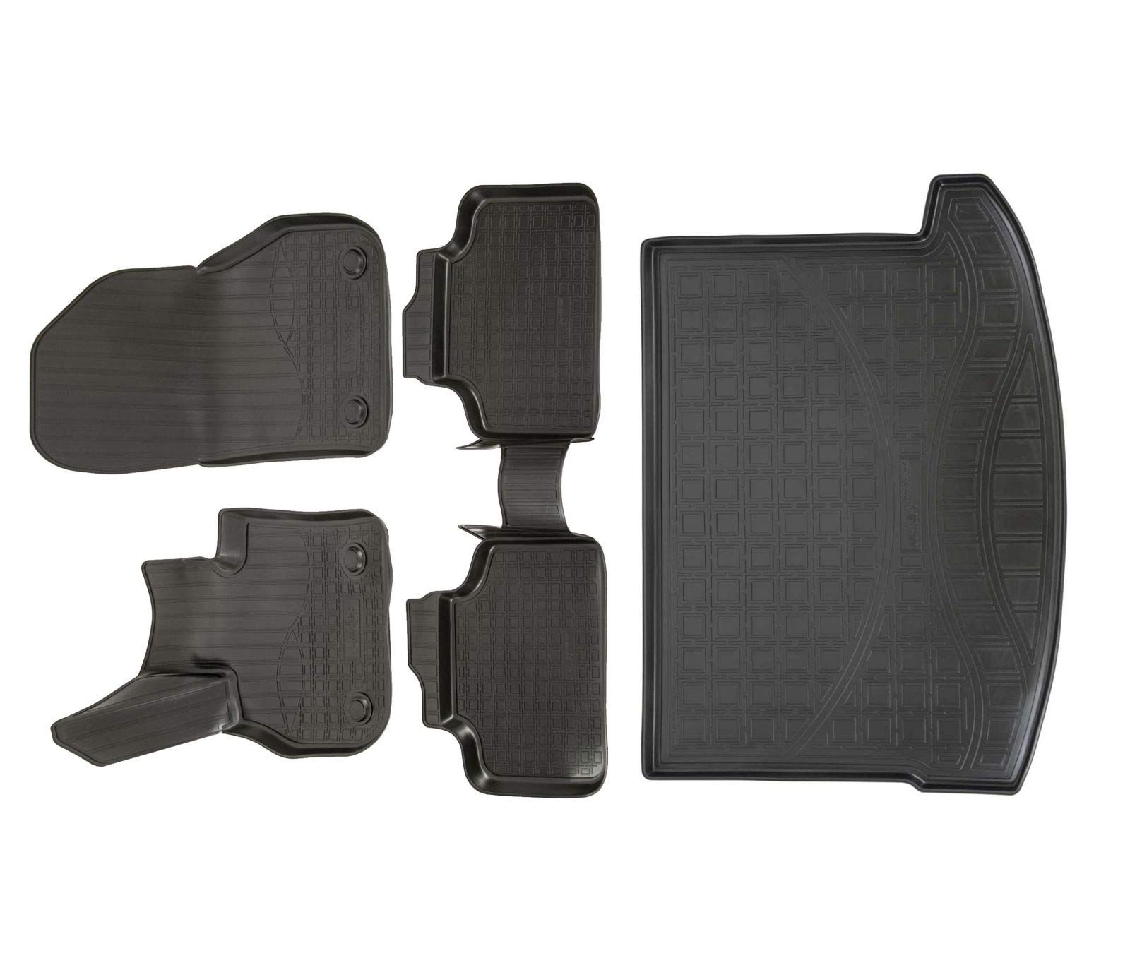 J&J AUTOMOTIVE | Allwetter TPE Gummimatten + Kofferraumwanne Set Für Country F60 ab 2017, Antirutsch, Passgenau, Rand 2-4cm, Schwarz