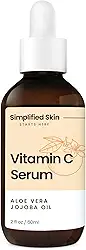 Simplified Skin Soro facial com vitamina C – 20% de vitamina C, ácido hialurônico, vitamina E – para hidratação e brilho da pele – Soro antioxidante para clareamento da pele – 2 ml