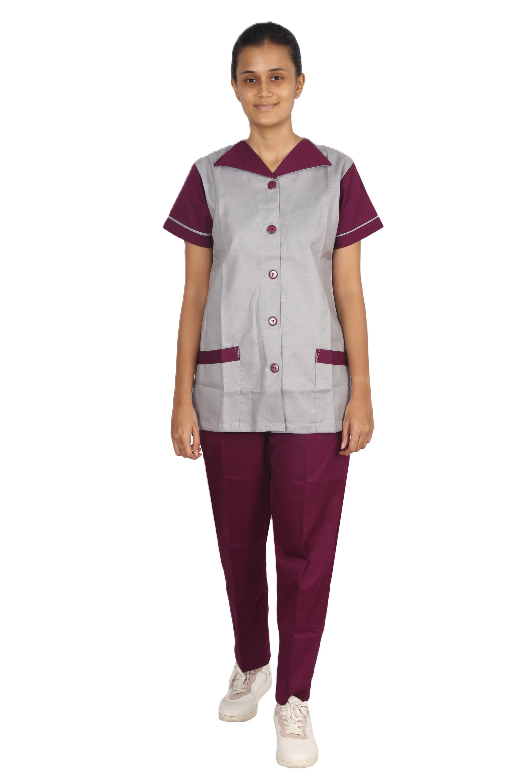 Female Support Staff Uniform - Ideal for House Helps, Office Helps, Servants, Housekeeping Teams & Cleaning Staff