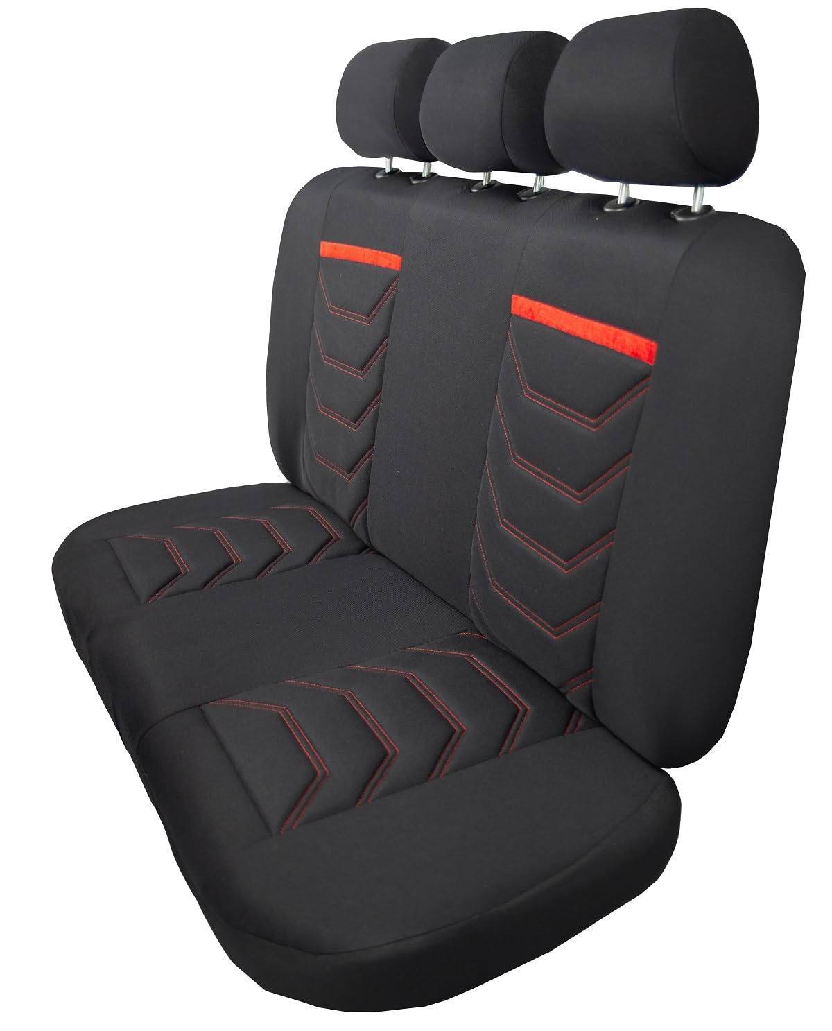 ERJOT Autobezüge Sitzbezüge Comfort Plus Schonbezüge Komplet Set Universal Schwarz (Rot)