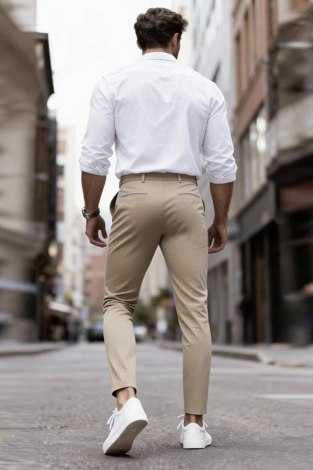 GINGTTO Mens Skinny Pants Tapered Leg Stretch Slim Fit Dress Pants for Men - Image 2