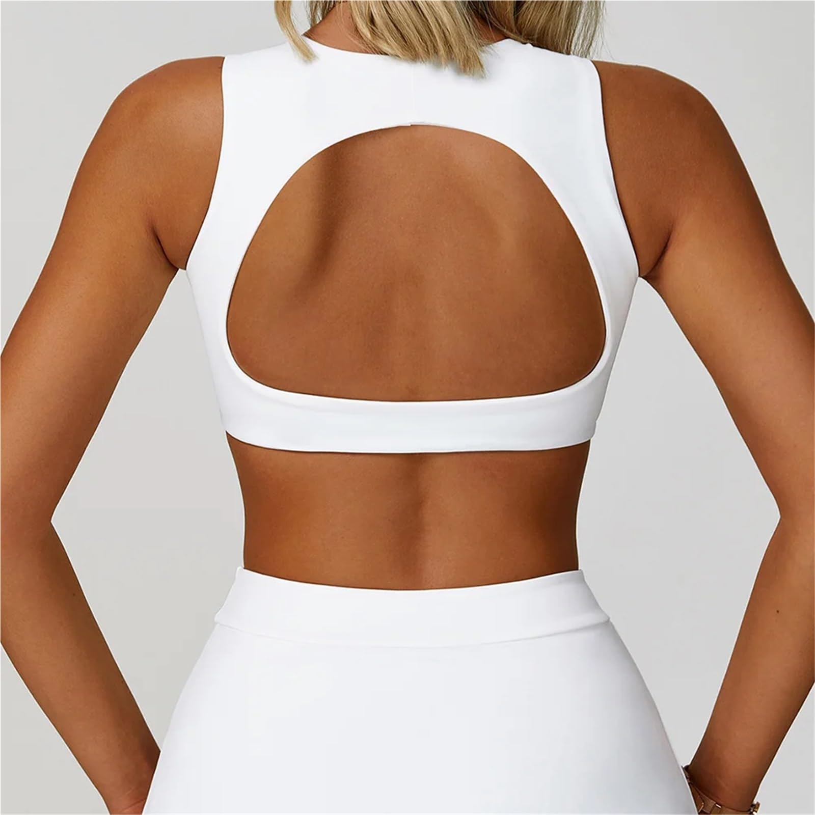 Sujetador Deportivo Mujer Top de Yoga sin Espalda for Fitness, Carrera, Nailon, Ropa Interior Transpirable