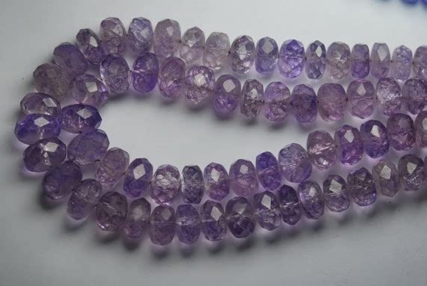 Quartz bleu lavande facetté en rondelle 10-12mm pour bijoux haute joaillerie
