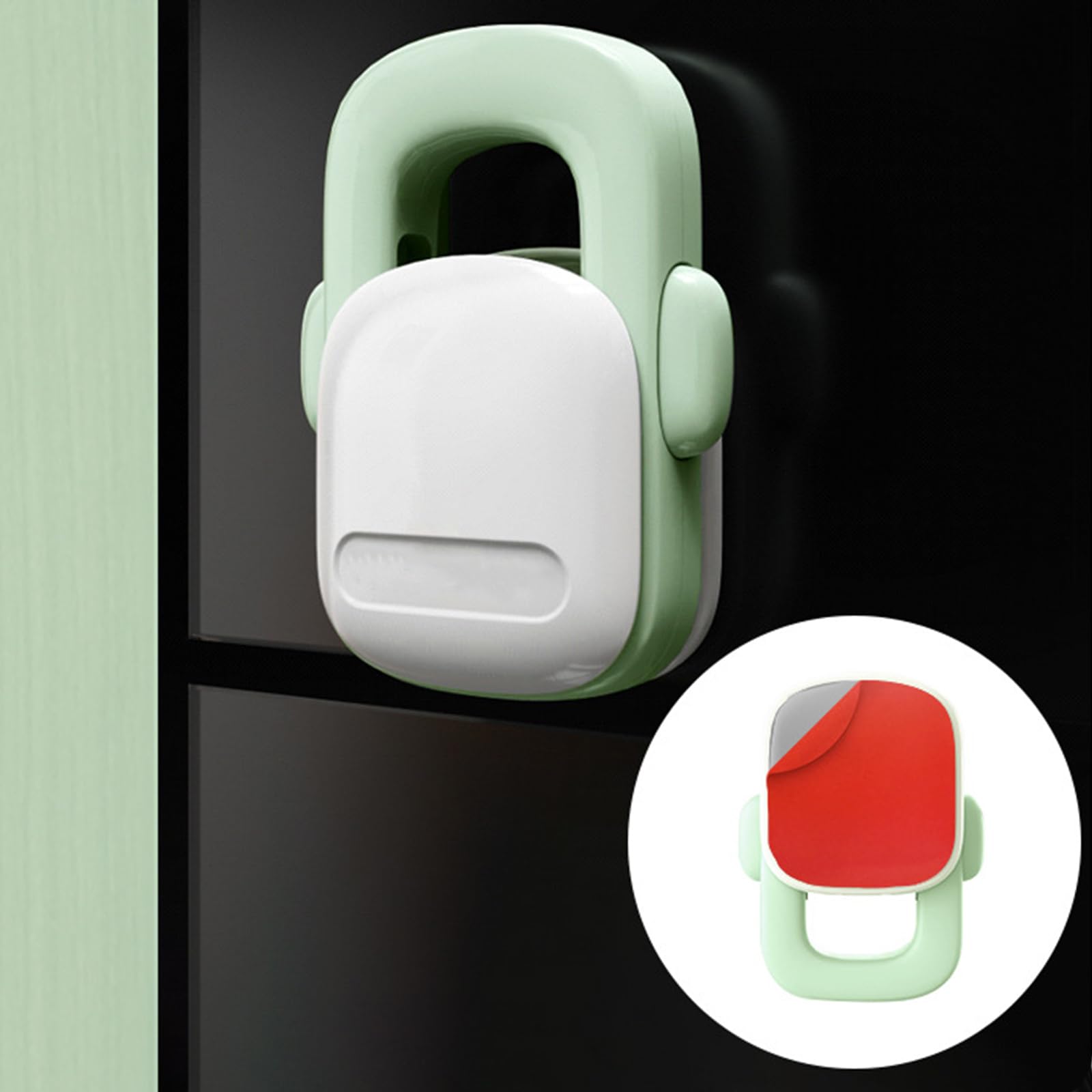 Child Safety Lock,Mengger 2 piece Child Safety Lock Cabinet,Baby Safety Locks,Child Safety Lock Oven No Drilling Required Selfadhesive Suitable for Drawers Bookshelves(Greenish White) - Image 4