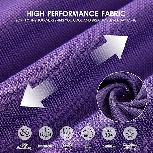 Image of Mens Golf Shirt Long Sleeve Moisture Wicking Dry Fit Performance Solid Pique Collared Golf Polo Shirts for Men