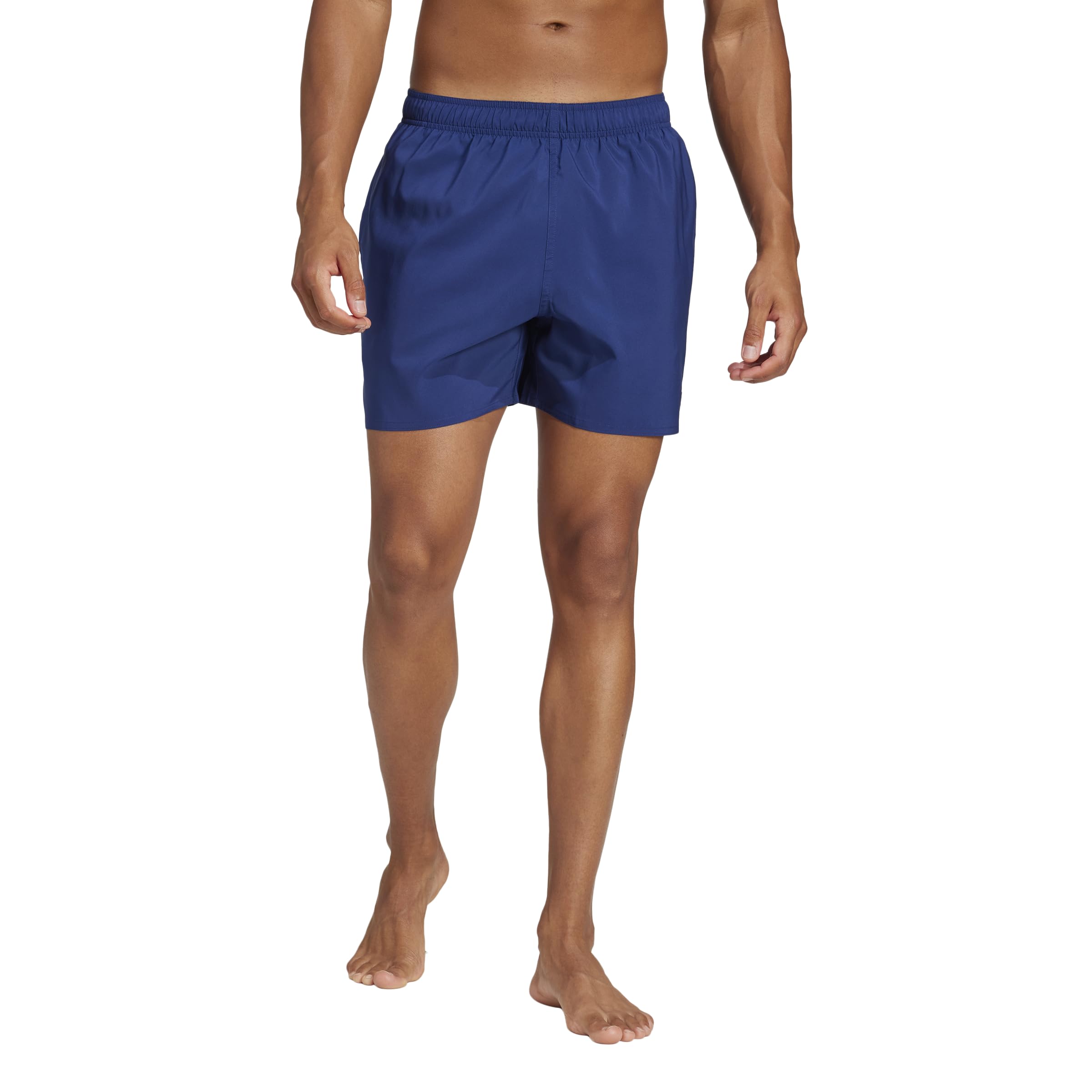 adidas Men's Solid CLX Short-Length Swim Shorts, Dark Blue/Black, S