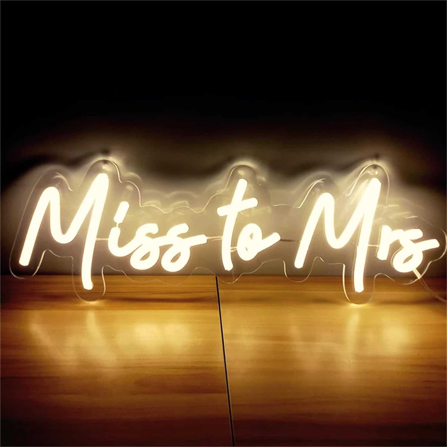 KIJyfgTR Marriage Girl Party Wedding Decor USB Powered LED Neon Lights, Window Wall Hanging Night Lights Signboard, 42X15cm