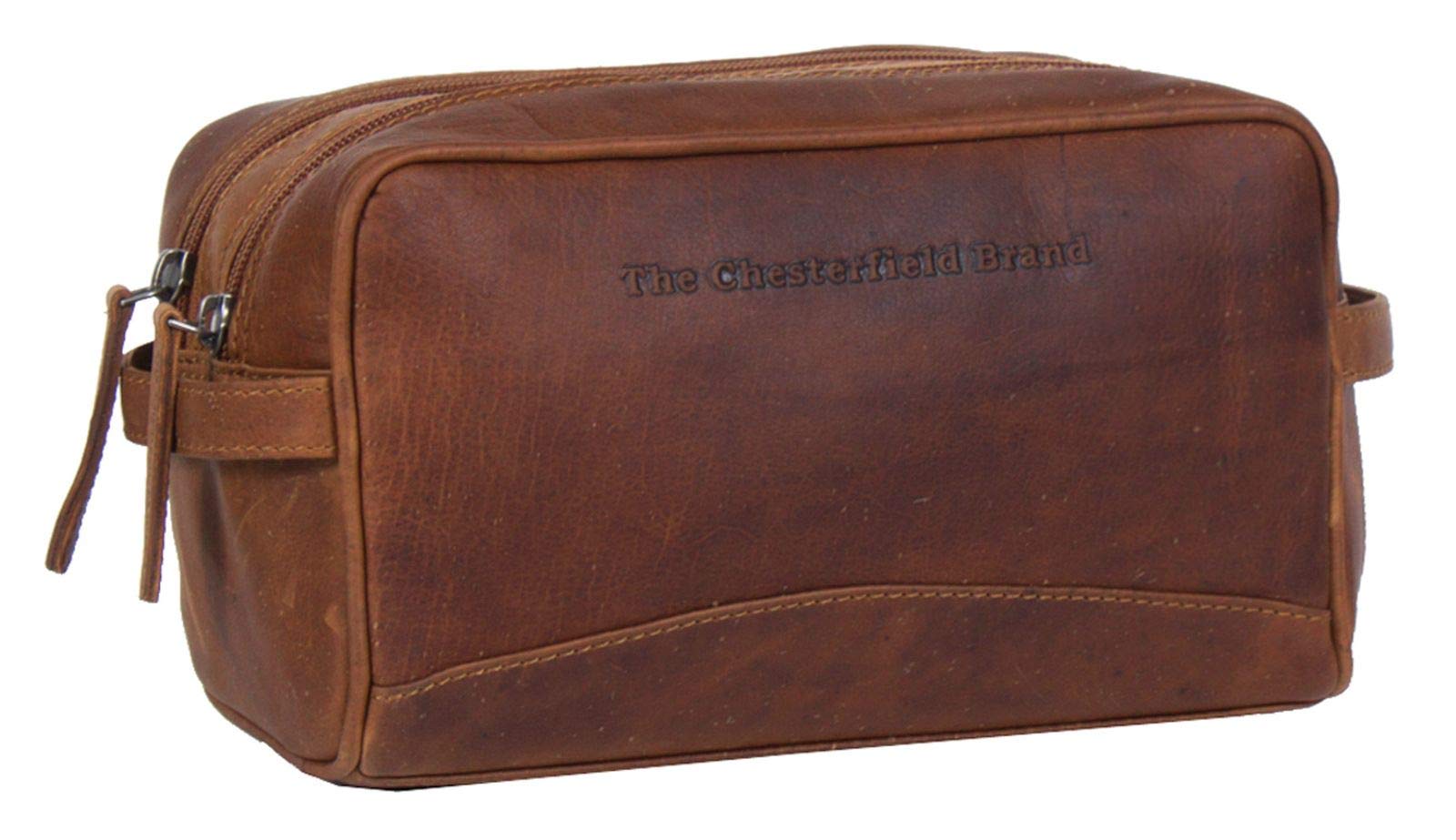 Stefan Leather Toiletry Bag 29 cm, Cognac, onesize, Toiletry bag