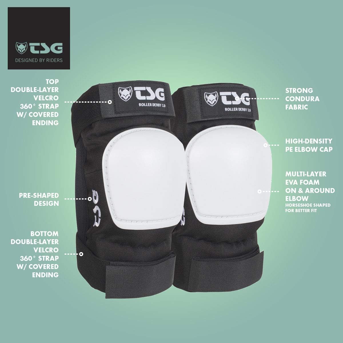 TSG Elbowpad Roller Derby 3.0 Dark Black M