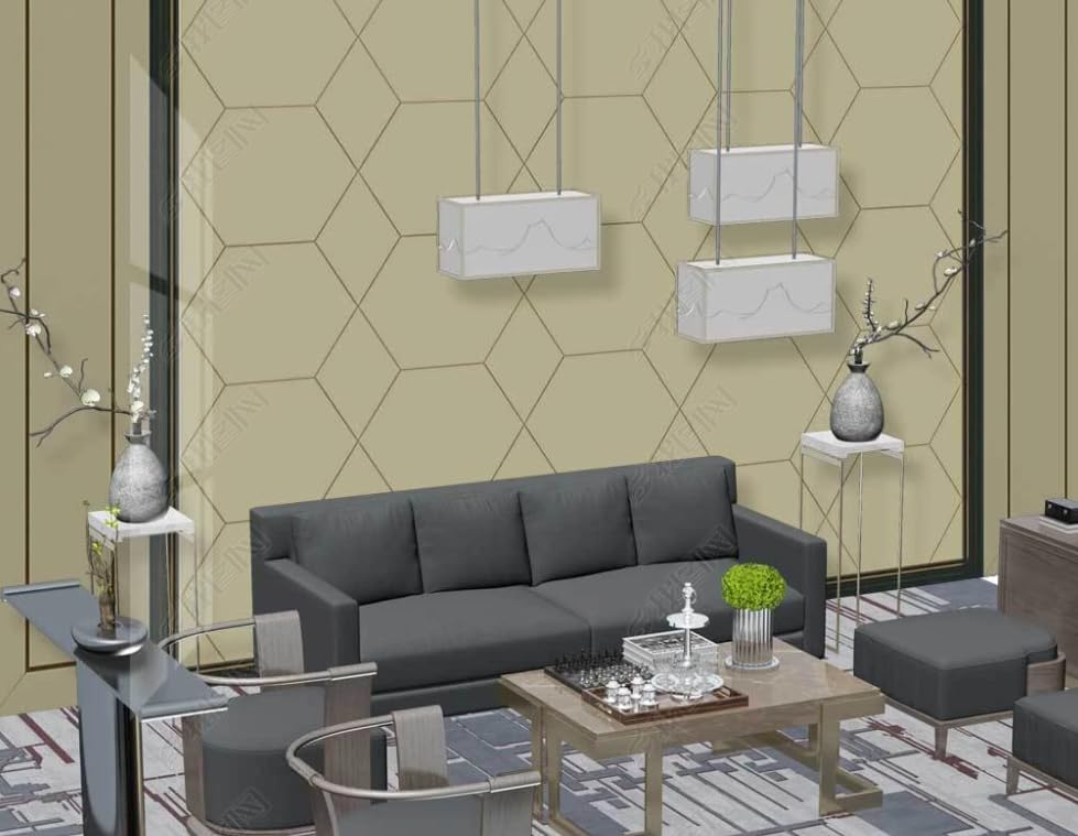 Papier peint intissé de qualité supérieure à motif géométrique pour salon