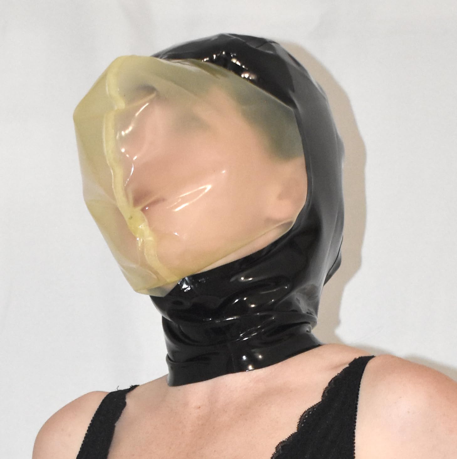 Masque latex Breathplay - Capuche caoutchouc contrôle respiration | Capuche caoutchouc pour Breathplay – Heavy Rubber Fétiche, Masque gaz & BDSM Latex Hood