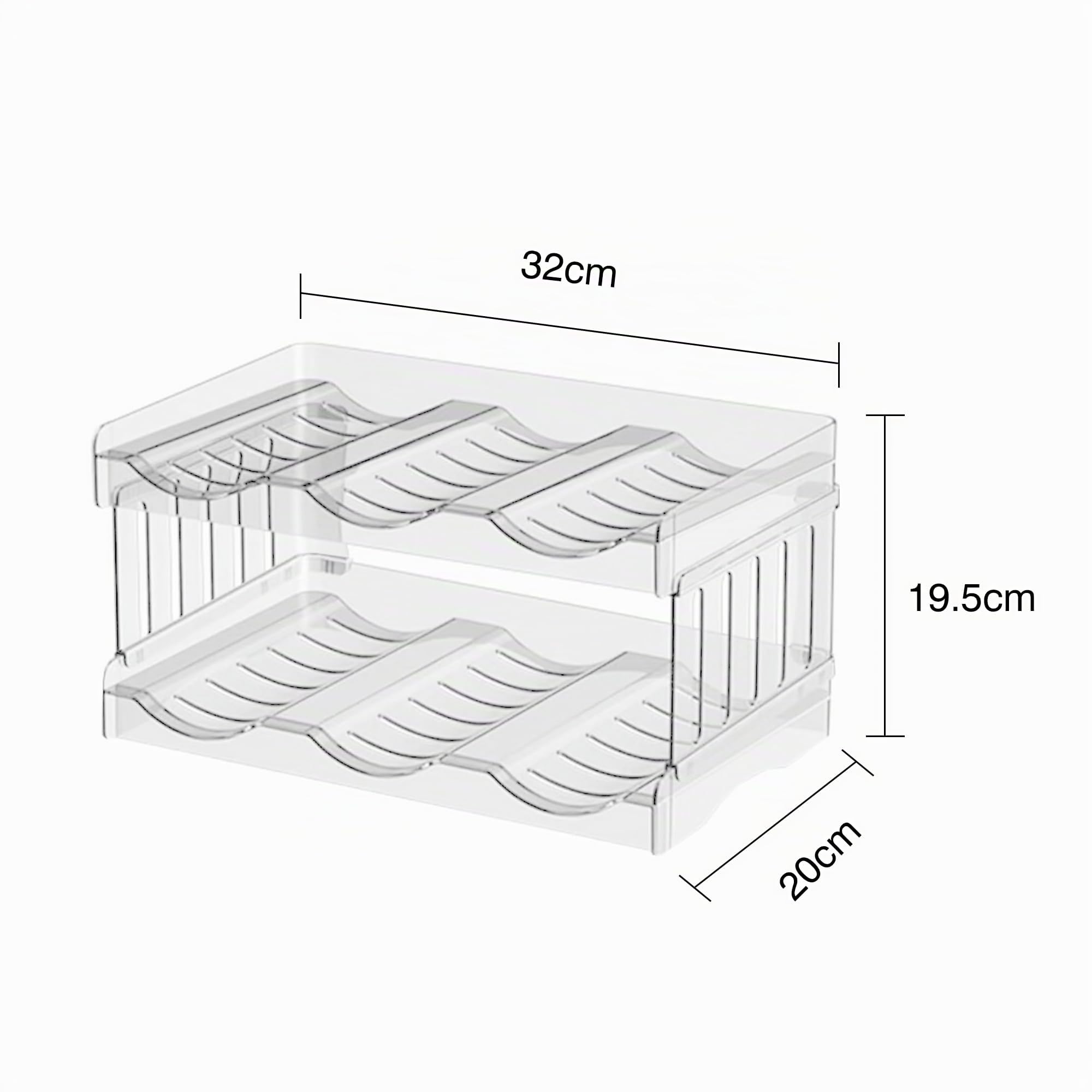Porte Range Bouteille en Plastique 2 Pièces Moderne Étagère Gourdes Empilable Casier à Bouteille pour Lot de 6 Vin ou Autre Boisson Transparent Casier Bouteille d'eau Boîte pour Cuisine Armoire Frigo