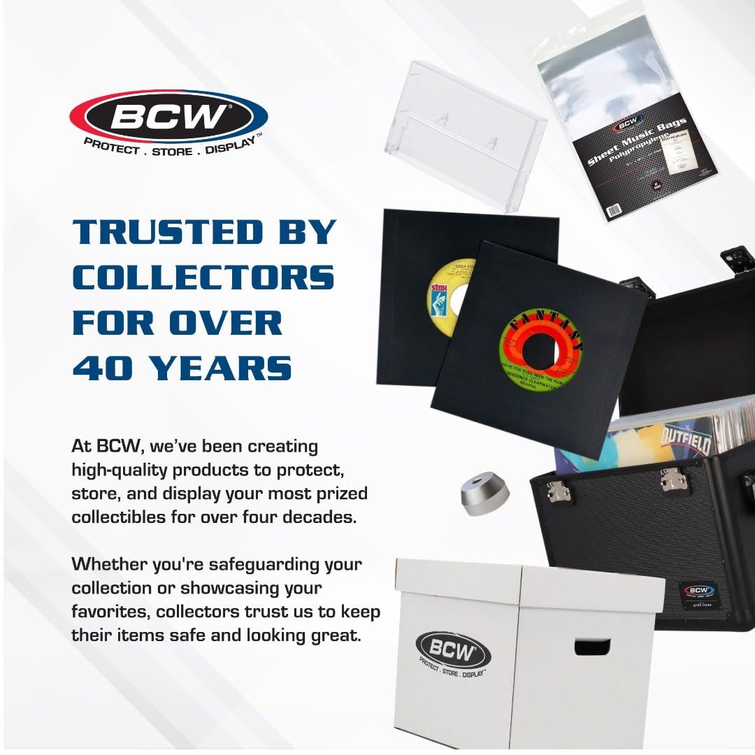 BCW Divisori medi per dischi da 30,5 cm, 25 ct, in plastica di alta qualita, per organizzare il vinile, linguette visibili per scrivere e scrivere, taglio di precisione per scatole di album