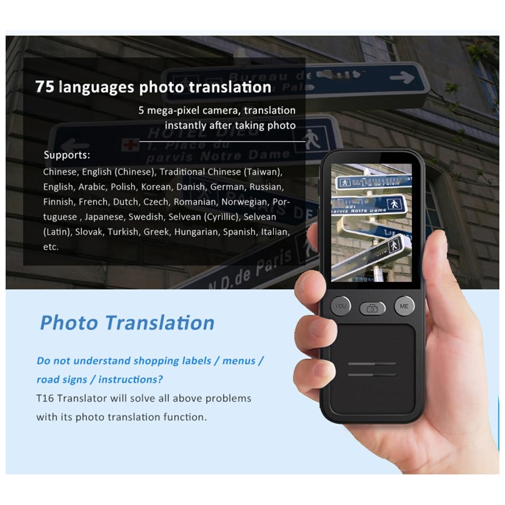 Macchina di Traduzione Vocale AI OFFLINE Accurata Traduzione con 137 Lingue e 10 Funzioni di Traduzione Offline Accurate per Commercio Estero, Affari, Studio All'Estero, Turismo, Ecc.