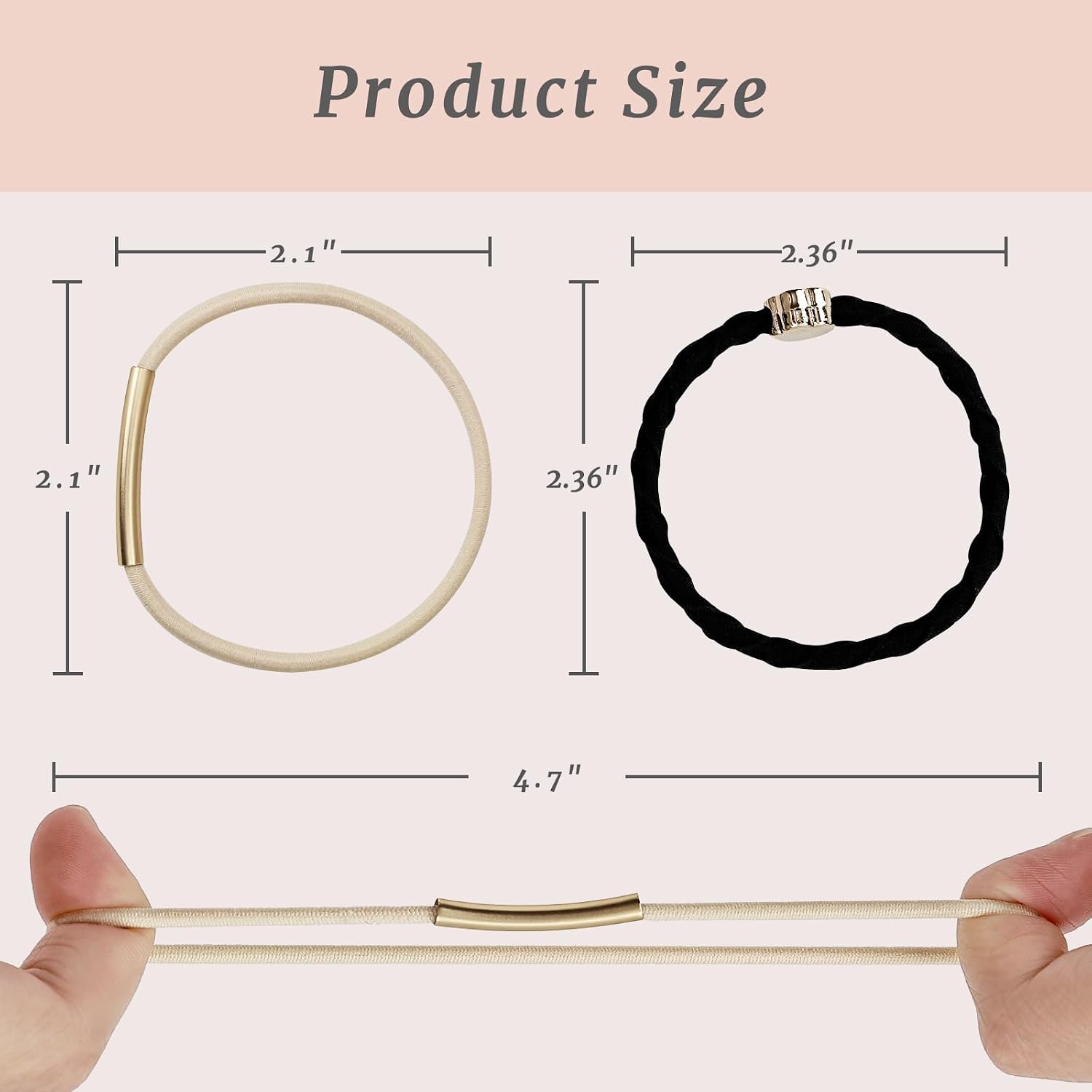 Mirlen 25-Piece Boho Elastic Hair Tie & Bracelets, Multiple Styles Cute Hair Ties No Damage Ponytail Holders Accessories for Thick or Thin Hair, Great Scrunchies Gifts for Girls (Black & Coffee)