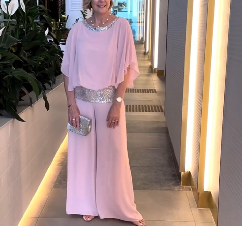 Conjunto elegante de 2 piezas con lentejuelas para mujer, holgado, color sólido, casual, de dos piezas, de gasa de verano, pantalones semiformales, trajes para boda, fiesta de noche, pantalones