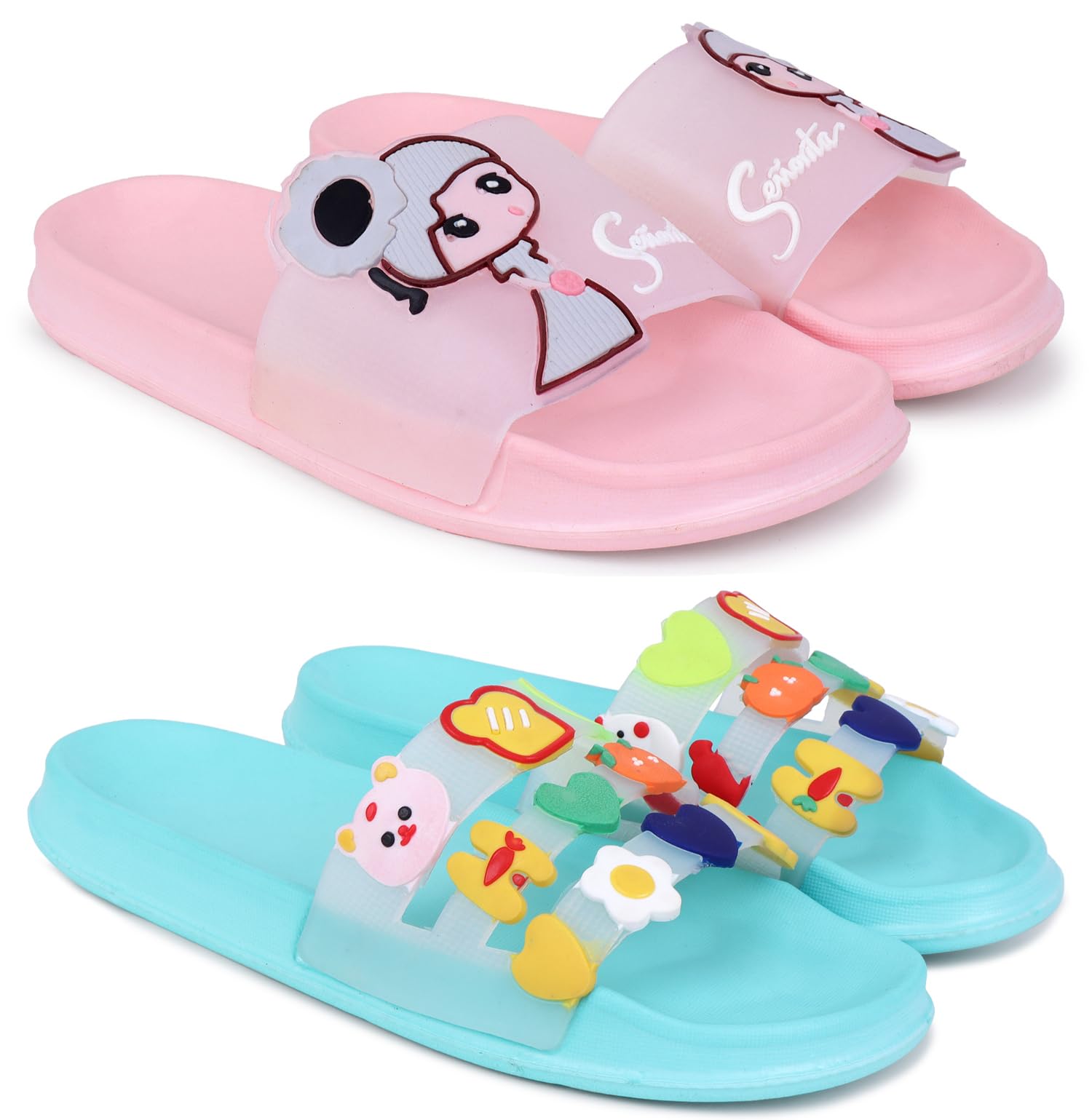pampy angel Combo Pack of 2 Slipper/Flip Flops/Slides for Women (Senorita,MixVeg)-picture-19